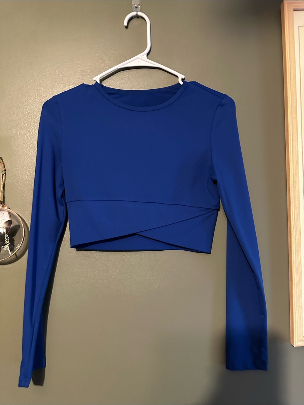 ⭐️ Cobalt Blue Long Sleeve Cropped Crossover Top